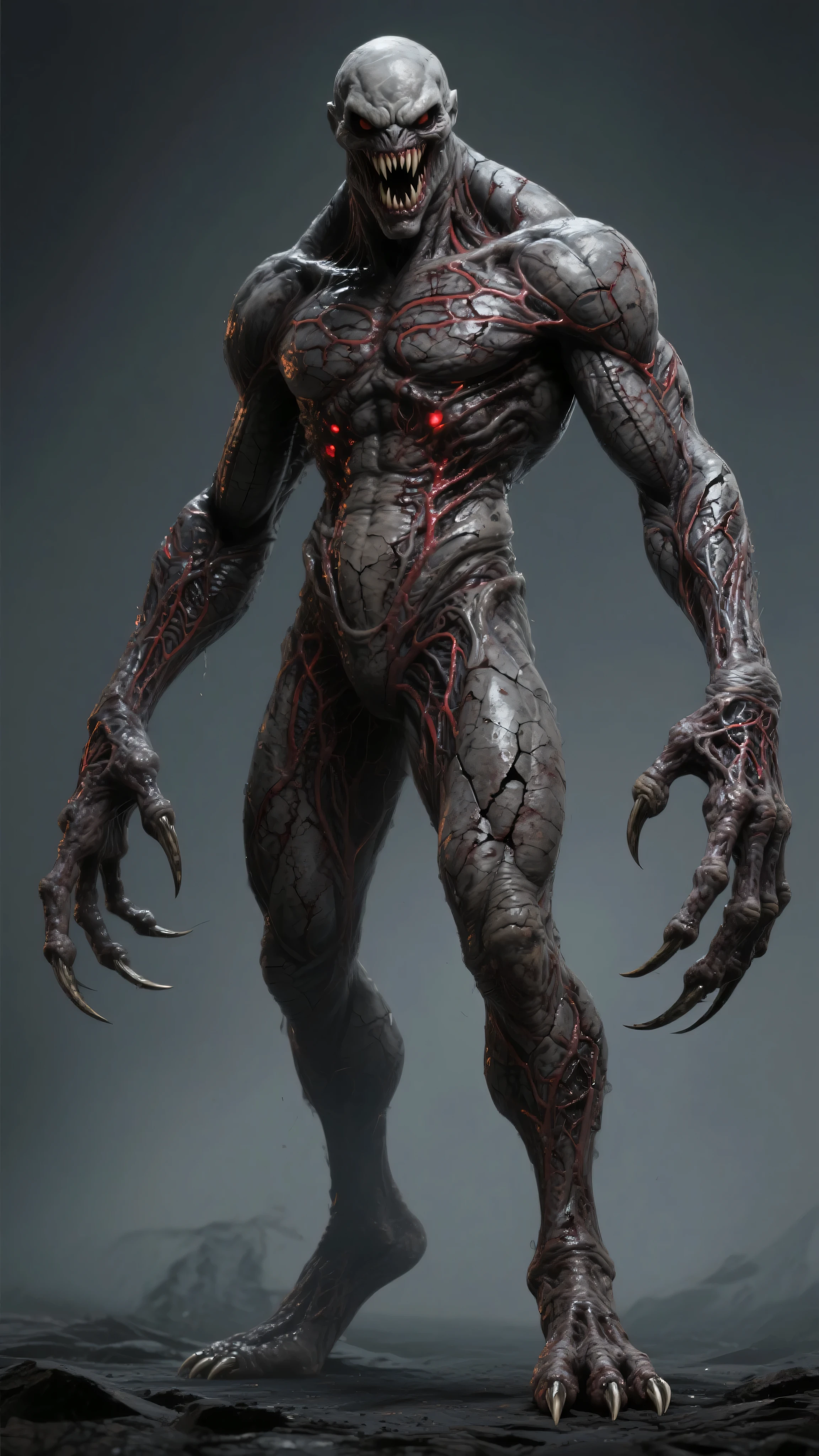 (Realisitc:1.5) Grey and beige man monster, <lora:EdobMonsterMale2_v1.0:0.7>