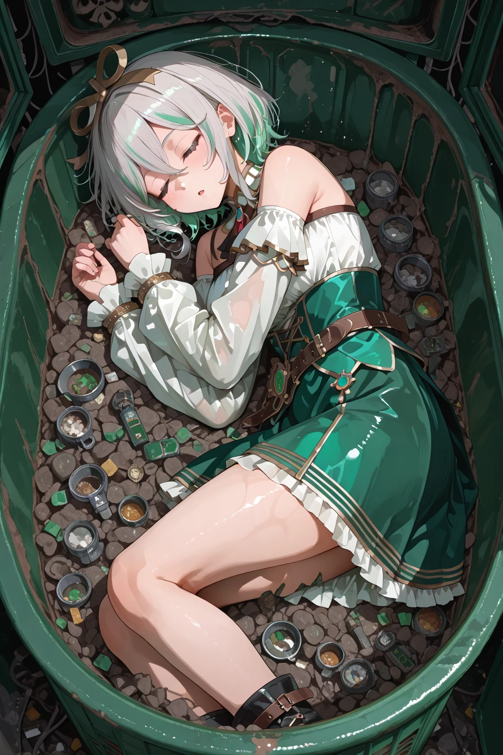 "Cecilia Immergreen(HoloLive)" abandoned in a garbage dump, 