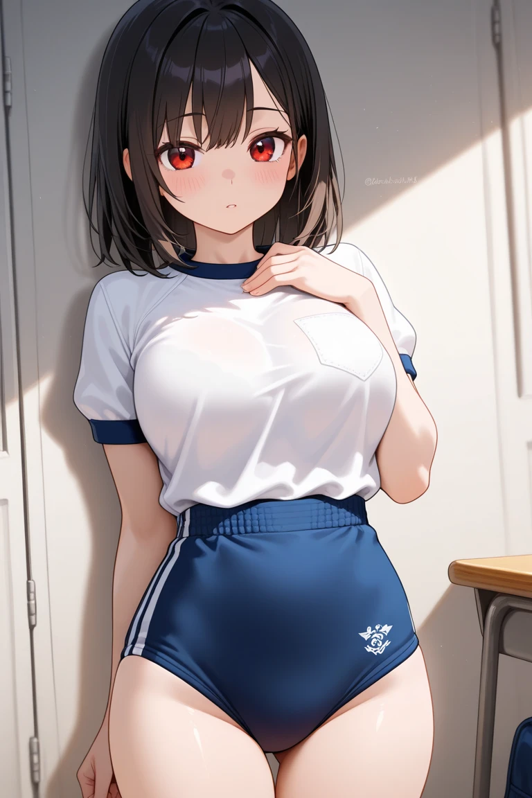 masterpiece、High quality photos、8k、volleyball、Woman in white uniform、classroom、Tight fit、smile、Standing position、Bloomers、Body wet with sweat、smile
