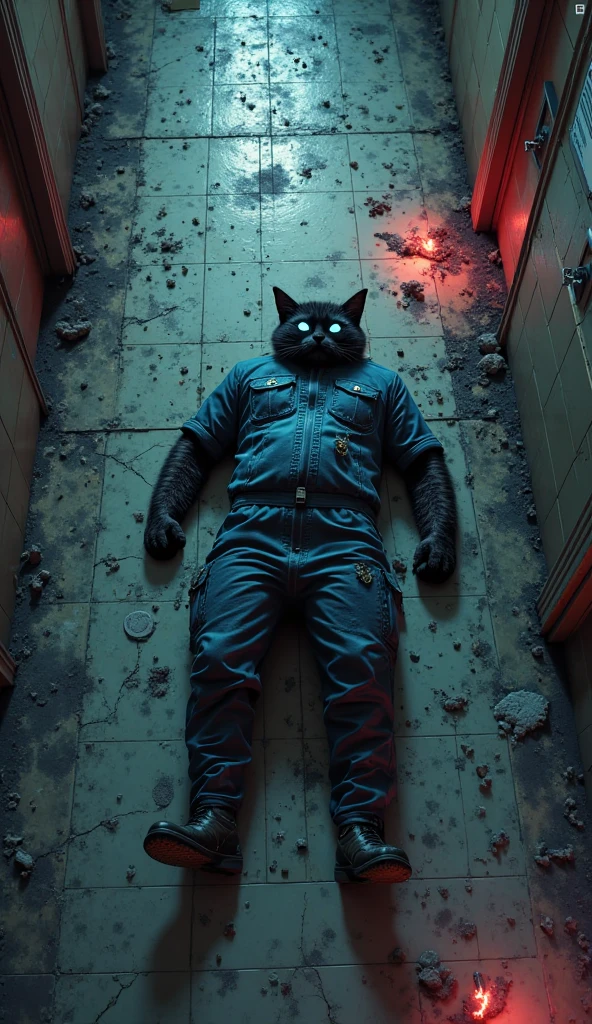 4k，8k，High resolution，masterpiece, Best Quality，blue eyes, furry, alone, Wearing pure blue shorts， wet skin,，short tail((black cat，Shota))in laboratory，lying down，tentacles in the crotch, big penis