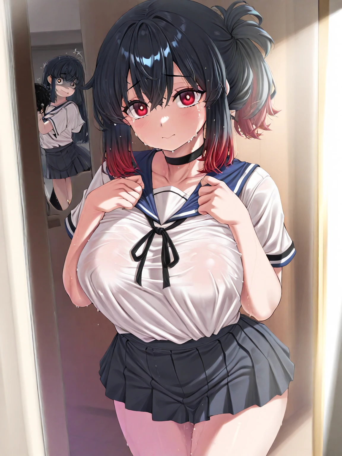 School_swimsuit, Sukumizu,black swimsuit, 1girl