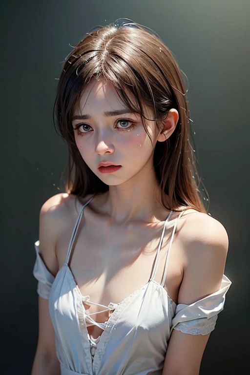 Best quality, masterpiece, ultra high res, (photorealistic:1.4), raw photo, 1girl, offshoulder, in the dark, deep shadow, low key, cold light