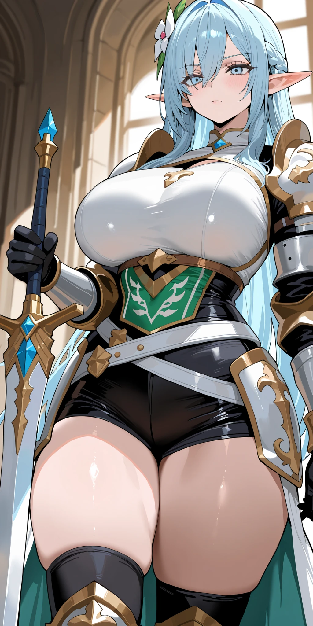 {{{Browsing Caution:1.5}}},{{{Grab your chest:1.5}}},{{{Breast milk:1.5}}},(Golden Ratio,Tabletop, Highest quality, Highest quality, beautifully、aesthetic:1.2), Very detailed, colorful,Best details, (adult,Age 19,One Girl, alone, Final Fantasy 12,Asheria, short hair, short hair,Asheria Costume, huge , mini skirt,Thigh-high boots, Thighs Thighs Thighs Thighs, gem,A look of contempt,Looking at trash, her hand lifts her skirt.,Show me your pants,squat