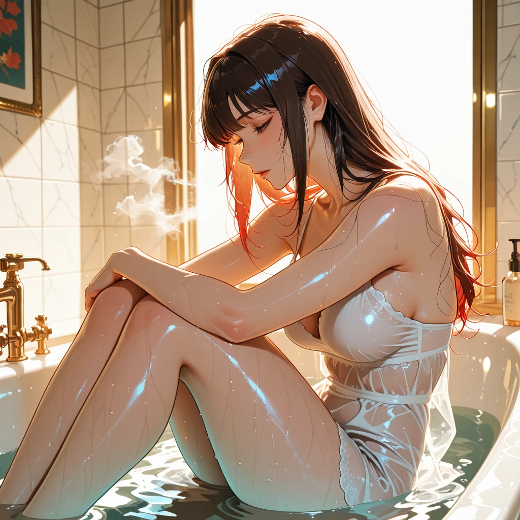 Red petals、Yellow petals、Blue petals、Water surface full of petals