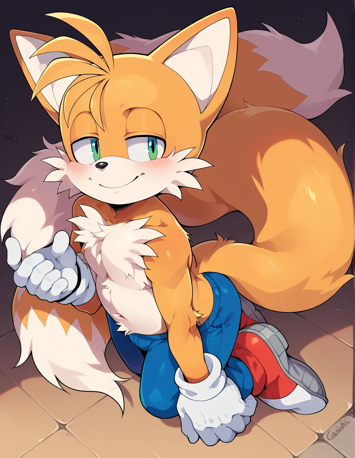 ((young, male, , shota, cub:1.2, foreskin, solo, miles tails prower, sonic_(series), tails, nude)), child:1.4, short stack, toddler, detailed pupils, masterpiece, detailed fur, spread legs, erection (2 tails, multiple tails, dipstick tail, fox), glistening genitalia,digital drawing (artwork),digital drawing (artwork), [[by kenket|by totesfleisch8], by thebigslick:by silverfox5213:0.8], [by syuro, by paloma-paloma::0.2] detailed fur, yard background, teenager, young, yellow fur, white gloves, white socks. detailed, sharp focus, illustration medium shot,8k resolution, DeviantArt, trending on artstation, concept, etc