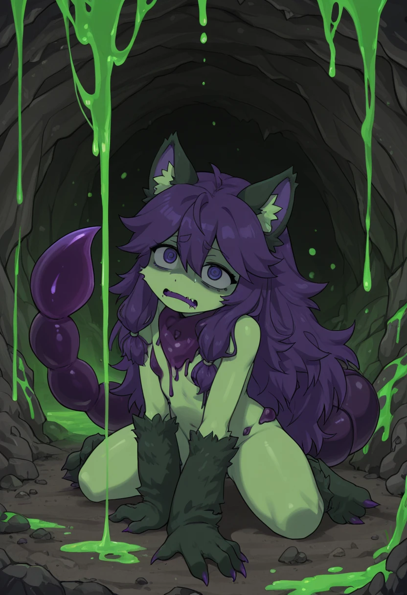 (masterpiece,best quality,ultra-detailed,best illustration:1.3), 1girl, (black slime girl:1.3), ( transparent:1.3), (see-through:1.1),sitting, (refraction,reflection:1.1) , transparent face, transparent body, transparent skin, transparent eyes, black slime, anthro, wandering in a cave, full body, voluptuous, curvy, mature,