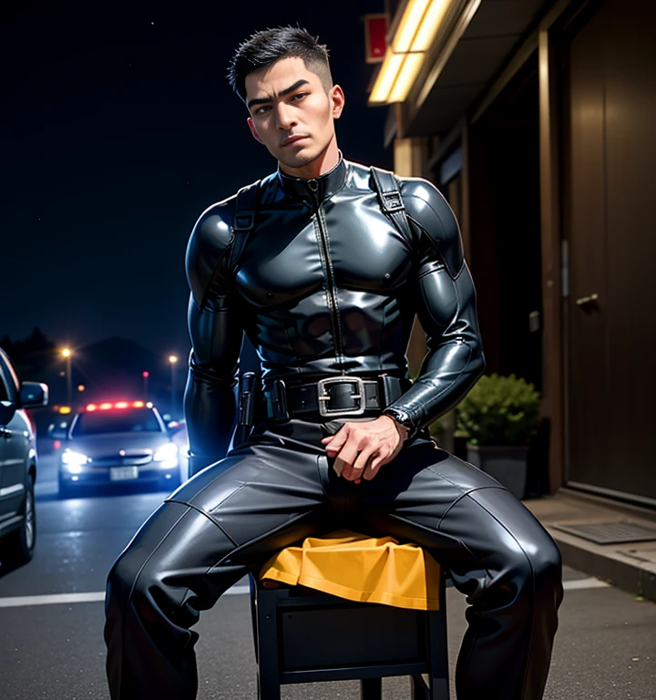 ((Best Quality, 8K, ultra-detailed, Masterpiece: 1.3)), 1boy, shiny skin, sharp, Perfect Body Beauty, realistic shaded perfect body, (kpop idol:1.1),("mesh bodysuit, techwear,big bulge ":1.2),("leggins , armor":1.1),("glove, armor":1.1 ),(techwear)(dynamic pose:1.1), thigh , battle field , (bulge focus:1.2) ,squatting, unrealistic wide hips , unrealistic wide pelvis, broken mesh bodysuit , This photorealistic portrait combines the style of National Geographic., Capture every detail of his textured skin in 8k resolution. Leica digital SLR camera. His features were clearly visible., From the deep-set eyes to the chiselled jawline., Make this image a true masterpiece..Lift. (8K UHD、RAW Photography、Photorealistic Portrait Leica Digital SLR、Lifelike images)