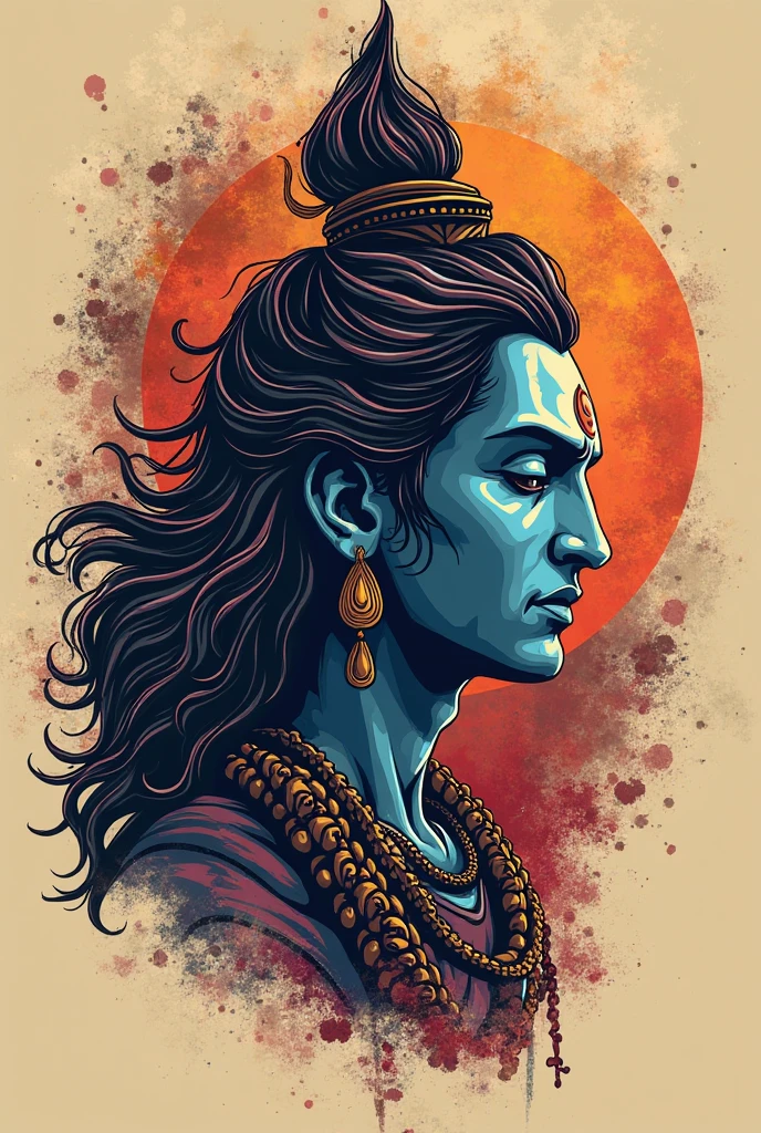 lord shiva beautiful vector illustration 2D graphics with 6 colors