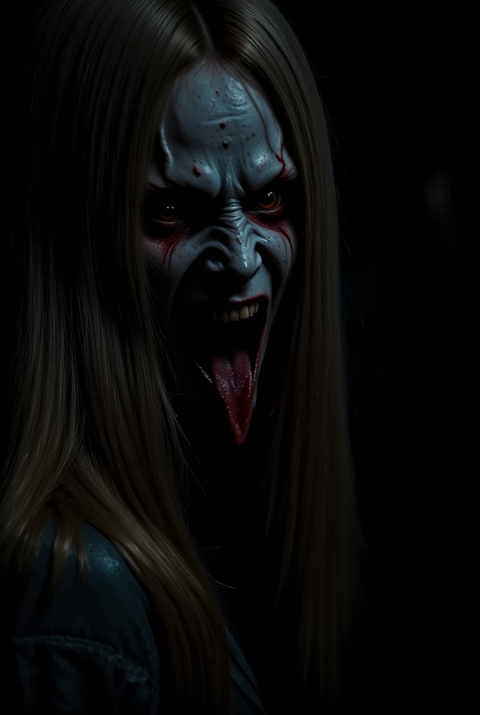 a close up of a woman with long hair and a bloody face, a very beautiful berserker woman, movie still of a snarling, endwalker cinematic, screenshot from morbius (2022), detailed cinematic render, from witcher (2021), ps5 cinematic screen capture, horror cgi 4 k, female revenant