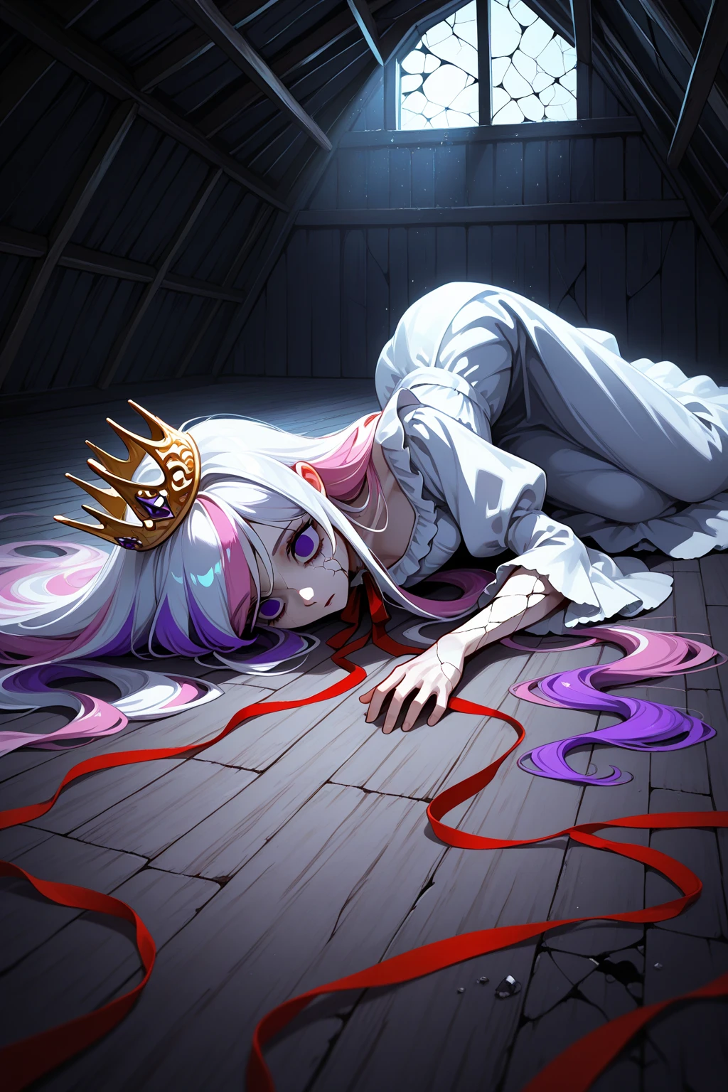 (There are a lot of chains around the girls and the walls:1.3), (graffiti on wall, Doodle for 1 girl, Colorful graffiti:1.4), (1 Girl on the wall:1.4)
(all colors of the rainbow: 1.4), (Colorful hair:1.4), (Colorful corsets and dresses:1.4), (Cowboy shot), (Leg_text:1.4), (tattoo on leg:1.2), Obscene streaks, Obscene lines, (Solo), (Bind, ✝ :1.3)
(Colorful paint splashes wings, Symmetrical wings, Long wings:1.3)
(idoly, Chained, Bound, Nailed to the wall, Tethered to the wall, imprisonment), (Lots of floating chains)
(Detailed light), (An extremely delicate and beautiful), volume light, best
shadow,Cinematic lighting, Flash, Depth of field, Dynamic posing, [NSFW:0.88], Oily skin, heartthrob, (Tears, despair), (wink, cleavage), hair flower, loincloth, medium
milk, Colorful braided hair
(colored splashing), Paint splashes
Lovely face, (Lots of floating chains:1.3), (graffiti wall:1.3), (struggling)