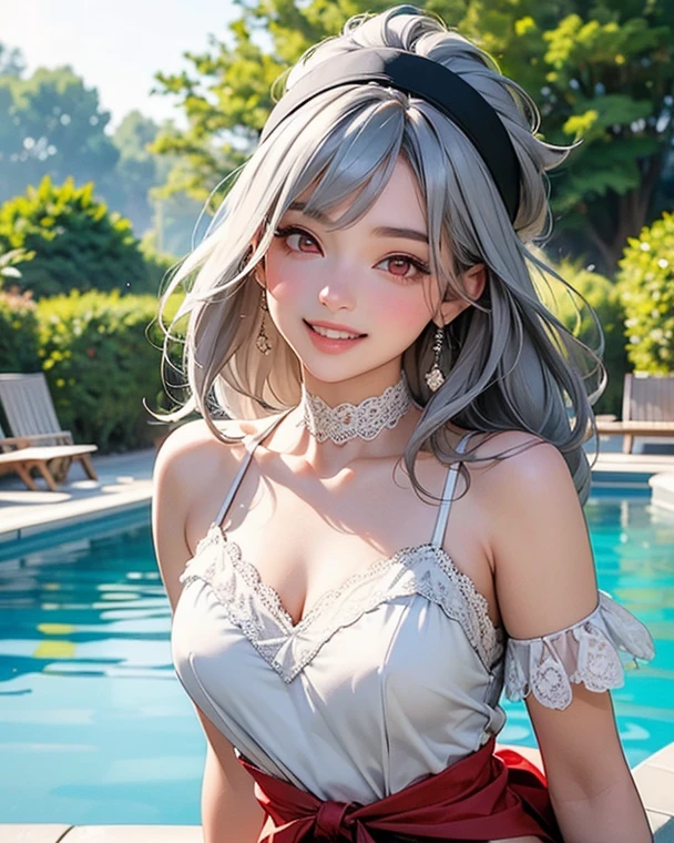 (8k, RAW photo: 1.2), highest quality, ultra high resolution, (((cleavage coordination from head to bottom of chest)), dramatic angle, (pink petals fluttering), (illustration), (1 girl)))), (long hair), (transparent white sheer floral dress)), (silver hair, blue eyes) beautiful face, (bright lip gloss, long eyelashes, smooth) face, bright skin, natural shadows, Wide Light, Wide Light, Depth of Field, Strong Color, Subtle Caustics: 0.8), Smile, (Big), (Rain: 0.9), Behind the Girl is Hanazono, (Focus), ((Standing on the Surface of the Water)), (Color Splash), Colorful Splash, ((Colorful))), (Sketch: 0.8), Masterpiece, Best Quality, Beautifully Painted, Highly Detailed, (Denoise: 0.6), [ Splash Ink], (Ink Refraction)), (Beautiful Detailed Sky), Highly Detailed, (Masterpiece, Best Quality, Highly Detailed) CG Unity 8k Wallpaper, Masterpiece, Best Quality, Ultra Detailed, (Lycoris radiata)