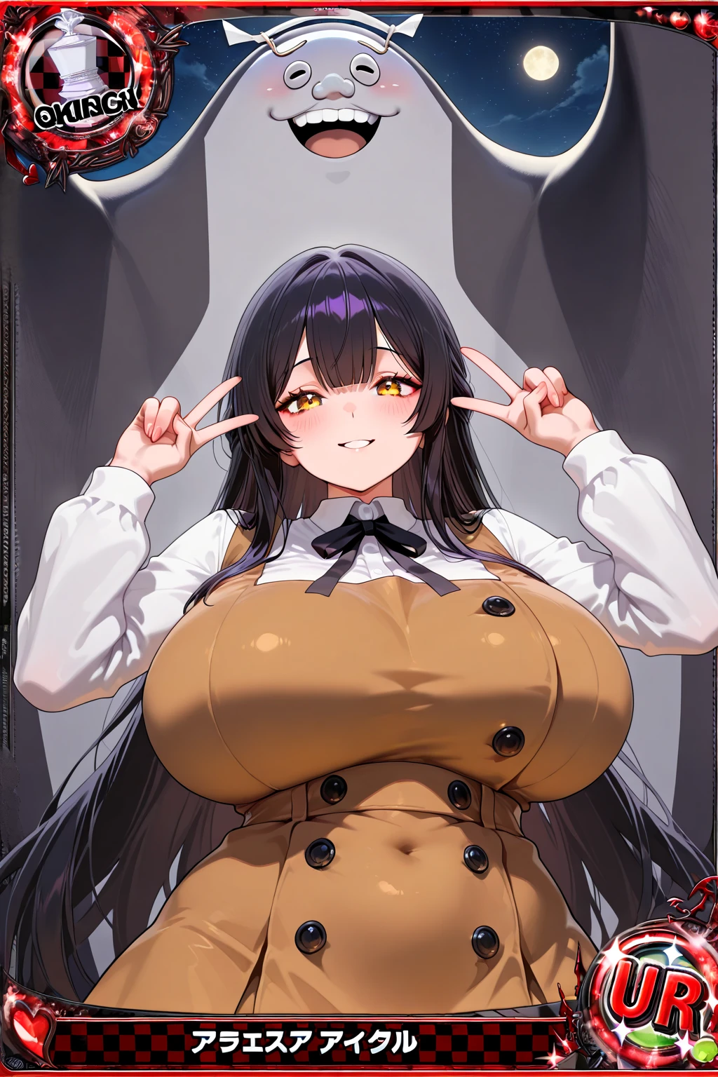 tukuyo(blue archive),1girl,solo,halo,super huge breasts,looking at viewer,near,standing up,in room