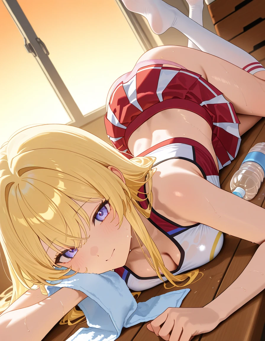 Giantess, long sexy legs, yellow hair, bikini, lying on the ground, city at her feet burns in flames for the destruction she has caused, tiny people climb on her body to try to defeat her uselessly. Giantess, goddess, macrophilia, curvaceous body, hentai, fetish, sexy legs, bikini, high heels, high quality, tiny people, people climbing body, giantess body, small people