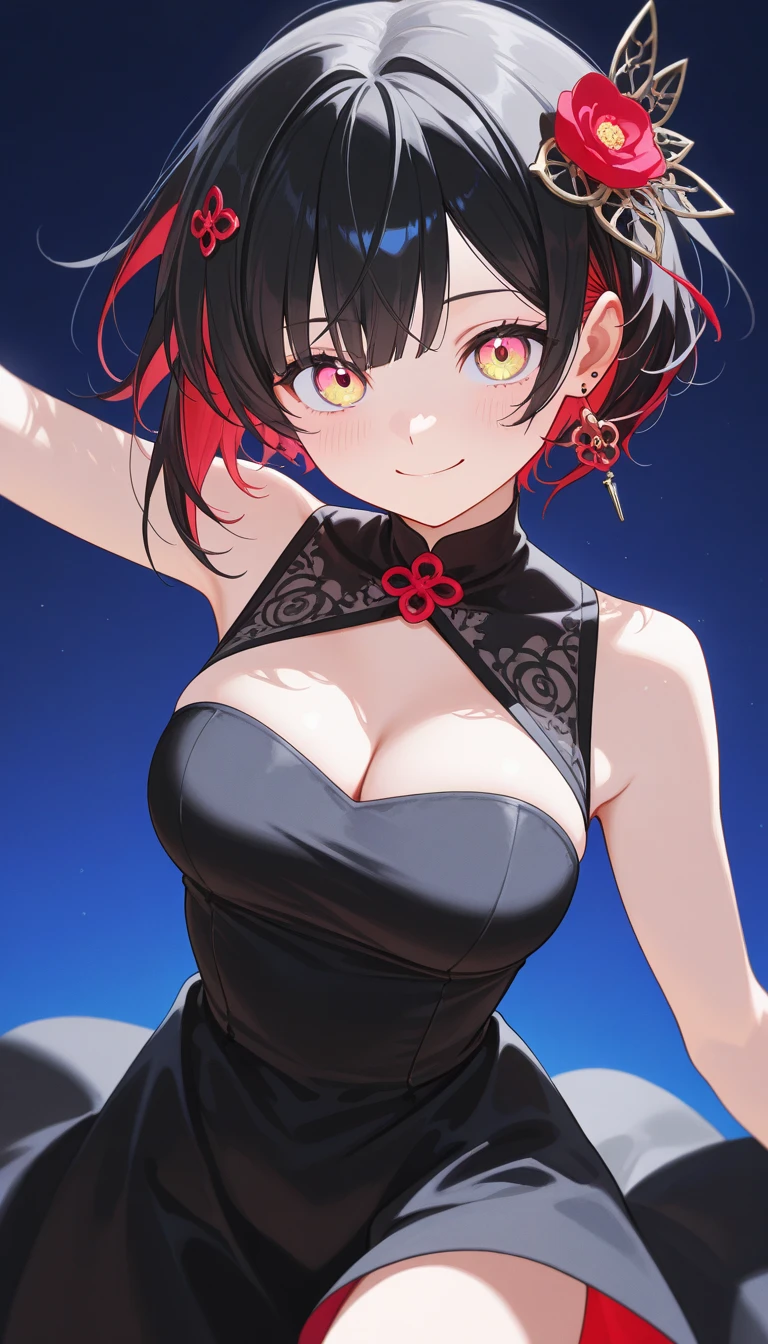 （SFW：1.8、masterpiece、Highest quality），Big Breastsの太った女の子1人，alone，overtakereality，reality，reality，Looking at the audience，Bright blue-green eyes：1.4，紅黑short hair，非常に詳細なGlossのある髪，Very delicate and beautiful brightly colored clothes:1.4, Lelangas:1.4), shut up, bust、Big eyes、eyelash、{Huge|Big Breasts|Hugeな|Mega}whole:2, bust:2、(((Beautiful and cute bangs) :2、Red and black hair with highlights:2、Add highlights to the eyes:1.4、Big Breasts眼、short hair、Glowing Skin:1.4、Looking at the audience、She is beautiful and cute、Show me your ears、Beautiful neck、smile、Shut up and laugh、Bangs and beautiful teeth)))、Ideal body type、((overtake低胸美麗、transparent薄紗外衣、Beautiful student busty girl、Classroom Background、典雅的Classroom Background)) 、Beautiful neck：1.4、((overtake，Big cleavage:2))、 ((transparent、Clarity、transparent美感、Gloss))、Perfect Anatomy、((Portrait、Attractive girl))
