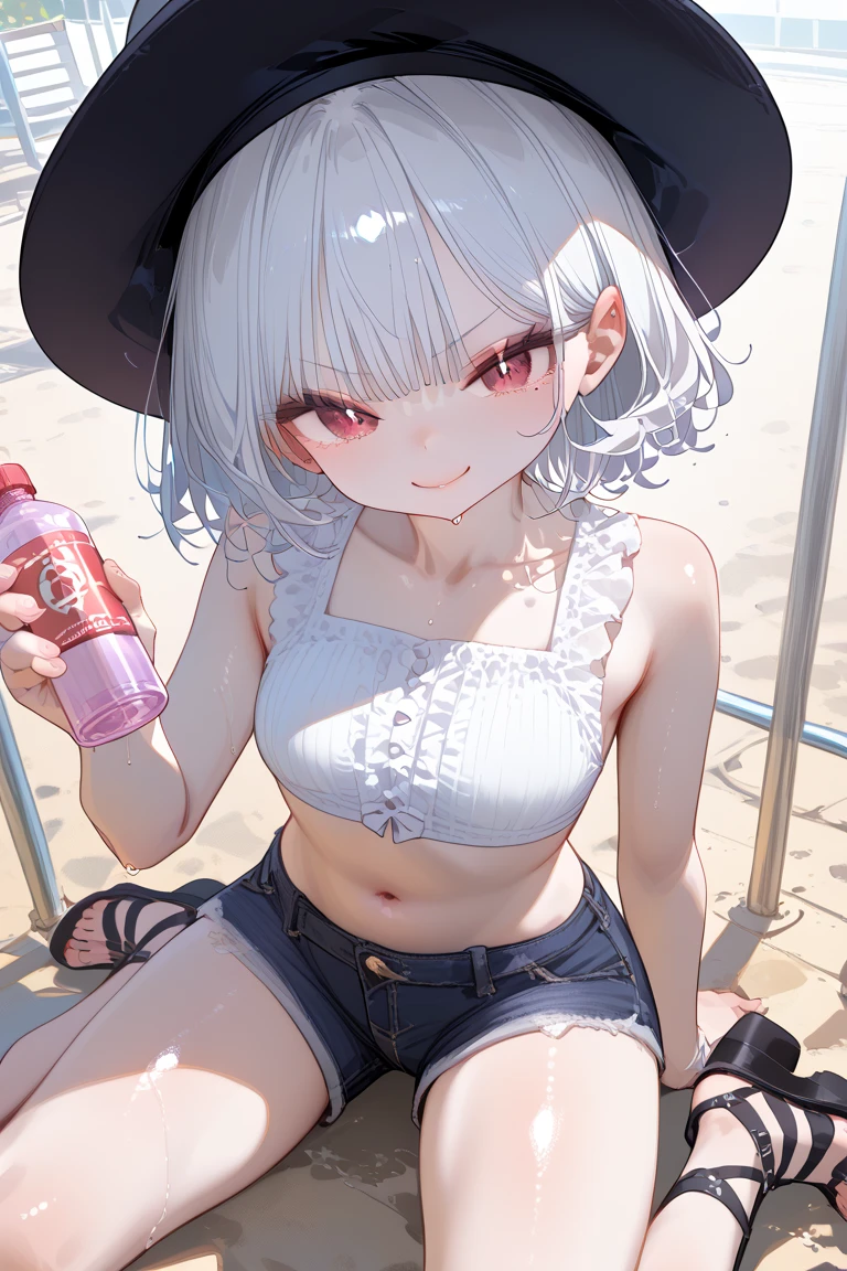 (((((middle-aged women))))), masterpiece, super detailed, 8K portrait, RAW photo, portrait photography, highly detailed face, ((fantasy)), 1 female, (((short woman))), (((magician))), (((((nervous look))))), (wariza:2.0), (crock:2.0), (((drooping head))), (((((pussy juice))))), (((A face full of errors))), 33 years old, (((slut))), (((((Pee smell))))), (((bad smell))), (black little eyes), (white hair:2.0), (((medium bob hair))), (((Sideburns hide a long face))), (ahegao:2.0), (smile:2.0), (((((drool overflowing))))), Larger earrings, (((white skin color))), (((((Dusky blue ultra-fit puffy sleeve bikini))))), chest pocket, (((black silk cloak))), (((little waist hip pouch))), (((leather boots))))), midday sun, surreal, ((((flat chest)))), (((thick thighs))), long legs, In the medieval outdoor, environmental lighting, shadow details , Focus the camera on the thigh, strong wind, light fog,