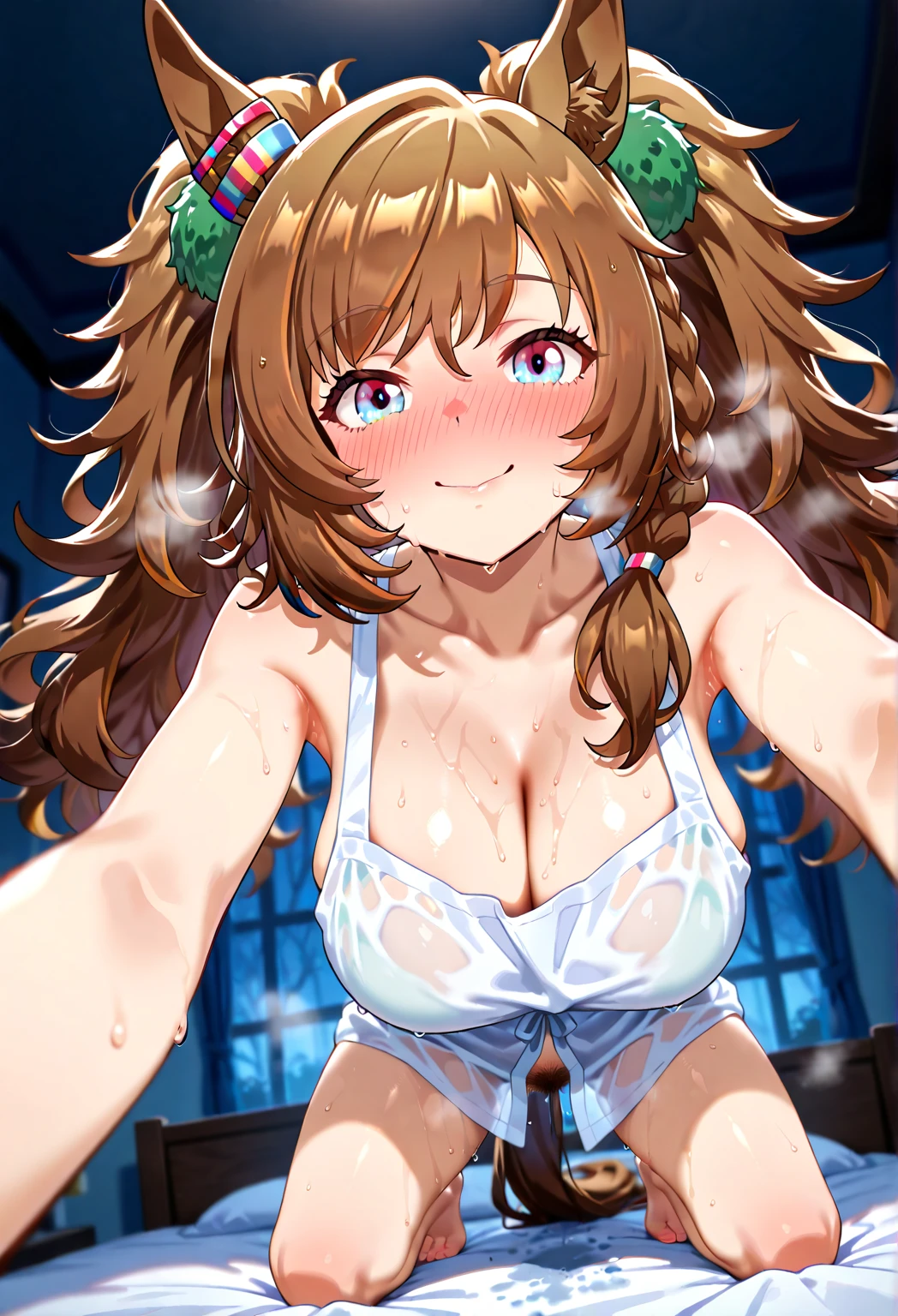 masterpiece, Highest quality, Nico_Yazawa,High resolution, 1 Girl, alone, Brown Hair, short hair, Twin tails、Purple eyes, , , (Cleavage)、(Beautiful thighs), Carrying a red backpack, (randoseru backpack:1.2) Sweaty、Thick thighs、Highest quality、4K、1girl, 8years old, loli, cute, grin, 、、on the train、、、Thick thighs、Men holding their penises and surrounding girls、Semen from the penis、Bukkake、Bukkake、(Bukkake)projectile cum、Blowjob、Lots of spectators、Ahegao、low length、Sportswear