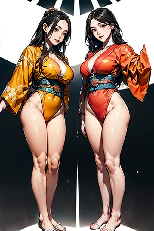 (((Massive Female Bodybuilder:1.2))), ((((huge muscular ass)))), ((wide hips)), (slim waist), (((wide shoulders))), ((((Huge breasts)))), solo，thick thighs，short detailed hair，curlies，beachside，Love glasses ，Leaning in ，cheerfulness，（Red belly pocket：1.2），4K，realistic humid skin，very big tongue out，Fleshy figure，Bronzed skin，Detailed lips，otherworld background，Korean Goddess，Realistic fantasy rendering，Forced hair，photorealistic anime girl rendering，Faraway view，（full-body portraits：1.4），Wear a delicate earring pendant，(((transparent kimono)))，rendering by octane， （Unbeatable masterpiece， ultra realistic 8k cg， dramatics， Ray traching， hdr：1.2）， （best qualtiy）， fanciful， extremely detailed， intricate， （photorealistic face： 1.2）， Bright red lip gloss