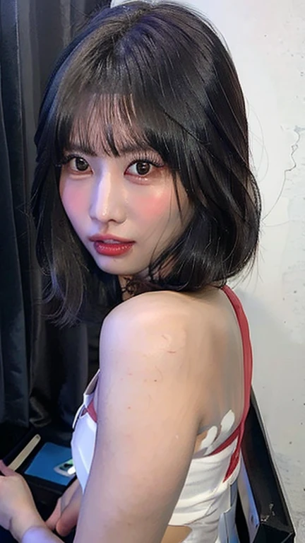 Cute Japanese , Low Ponytail, ((Cat ear)), Heavy Metal, leather jacket, mini skirt, short hair, Black eyeshadow, Black lip, Earrings, whole body, (((whole body強調))), (highest quality,4K,8k,High resolution,masterpiece:1.2),Super detailed,(Realistic,photoRealistic,photo-Realistic:1.37),Vibrant colors,Dramatic lighting,Cinematic