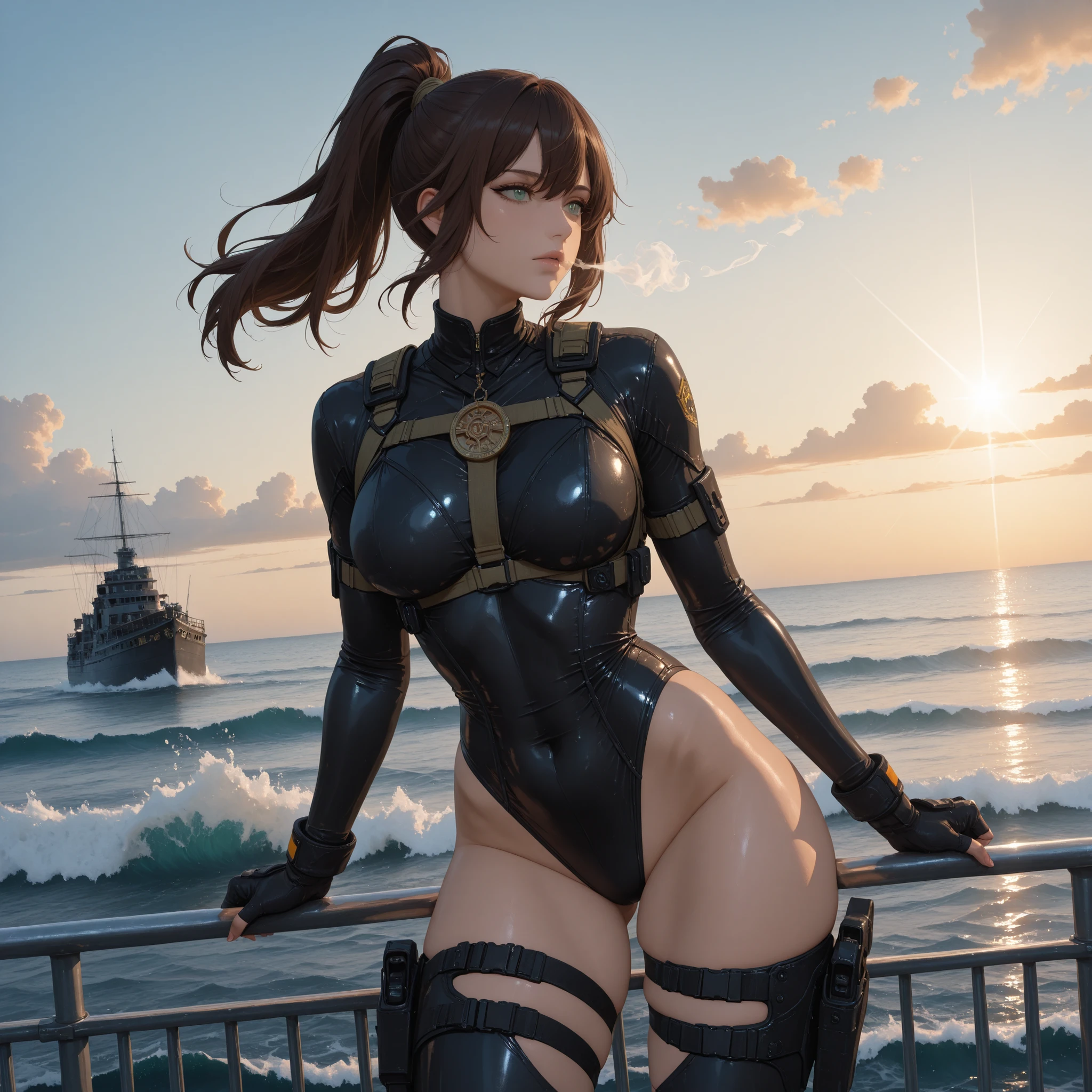 Beautiful Alluring Female Dieselpunk diver jenna ortega, wet Skin, Athletic Well Toned Body, tight lewd diver skin tight leotard suit, worn out diving equipment, Dieseslpunk Theme, Dieselpunk, at a submerged shipwreck inside the ocean, Beautiful D&D Character Portrait, Beautiful Face, Ominous, Dark Fantasy, Fiverr Dnd Character, Octane Render, Digital Art, Extreme Detail, 4k, Ultra Hd, Polished, Beautiful, Hyperdetailed, Intricate, Elaborate, Meticulous, Photorealistic, Sharp Focus, Wlop, Character Design, Unreal Engine, 3d Rendered, Volumetric Lighting, Reflections, Glossy, Digital Illustration, Sensual Pose, Suggestive Pose, Full Body Shot, underboob, 💖❤💕💋❣