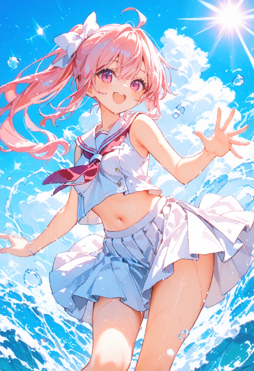 ((Water Breath)), ((Splash)), wide Shots(Vigorous attack action:1.5).wide Shots,Seen from the side.fullllbody ,
In Pretty Cure Style,(((masutepiece))) (1 girl)((Pink hair, Long hair,Straight hair,two side up)) (Green eyes),eyeshadows, eye line,gloweyes, ultradetailed eyes, intricate eyes, Beautiful eyes, ((Glowing pink pupils))a 18 year old girl.Water breathing、kick.high-heels(black backgrounds:2)Water Magic Circle、water magic、Manipulating water
, Photos of anime-style fantasy figures in pink uniforms splash into the sea, 1girl in, Long hair, Pink hair, Solo, breasts, Water, Pink one-piece swimsuit, Open mouth, Swimsuit, playing in the water, Blue eyes, Ahoge, cleavage, Woman in pink dress with sword in hand on wave, 1girl in, Long hair, Solo, Pink hair, Swimsuit, Pink one-piece swimsuit, breasts, Blue eyes, Water, Open mouth, onepiece swimsuit, Ahoge, Very long hair, Small breasts, playing in the water