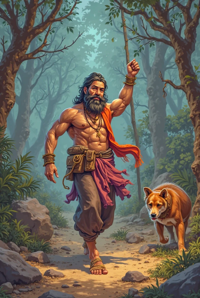 "Full body photo of a wise and imposing man, de 40 anos, magro, barbudo e com cabelos grisalhos, with a serious expression and an air of experience. highes definition. Inspiration of ancient Greek man."