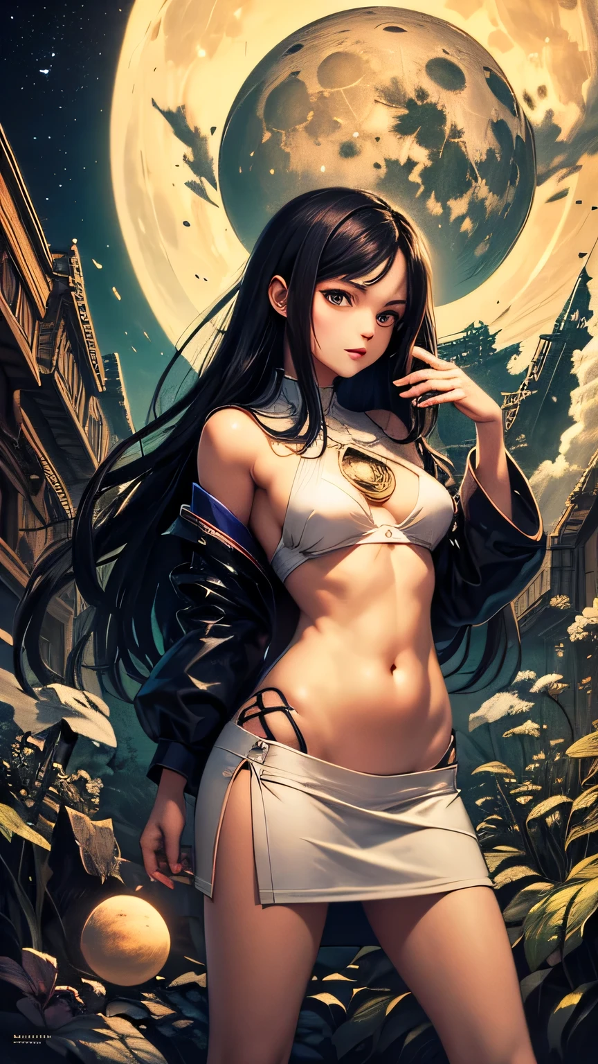 Beautiful nipple stand、1 girl, ( Looks very young:1.2) , (Flat Chest:1.2), A female superwoman Looks very young.... ,, {{cute:1.3}}, trembling:1.3}3, , Black Hair, ponytail, gloves, moon, 肘用gloves, Brown eyes, night,, Looking at the audience, Angry face with open mouth,満moon, 黒いgloves, Long Hair, belly button, Scrunchie, bangs, Expose your shoulders,Dynamic leg spread pose:1.2, Please bring your stethoscope:1.2,東アジアのarchitecture, Near the sky, architecture, Side Lock, ヘアScrunchie, Outdoor, Sky Porn,Ezvian Everywhere:1.3, (She is still a 10-year-old girl..............、Beautiful slender body、 )、 (A gal showing off her flashy pink pants in a miniskirt),(Small breasts, Small breasts, Tight waist)、(大量のTentacles:1.2, ぬるぬるしたTentacles:1.3,Tentaclesに拘束される:1.3.Tentacles ),((superwoman loves ぬるぬるしたTentacles.. :1.3)),Browsing Caution:1.3