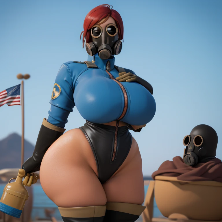 Misty naked squishing her big thicc tits tightly naked(first pov)