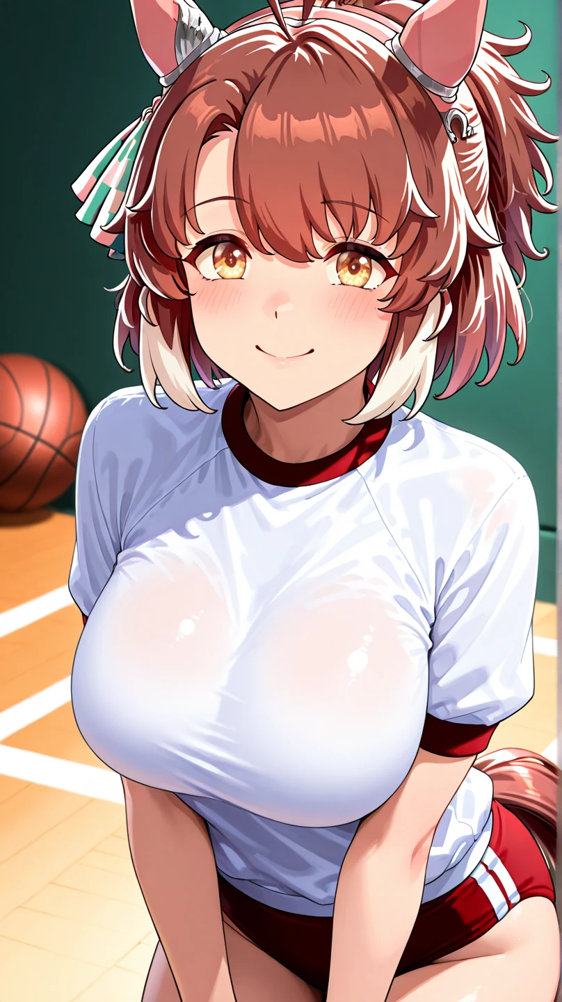 Cute little beautiful girl、Young face、Big Breasts、A sweet and adorable blush、Beautiful Eyes、Brown skin、Braid、Cheerleader、Lift your legs
