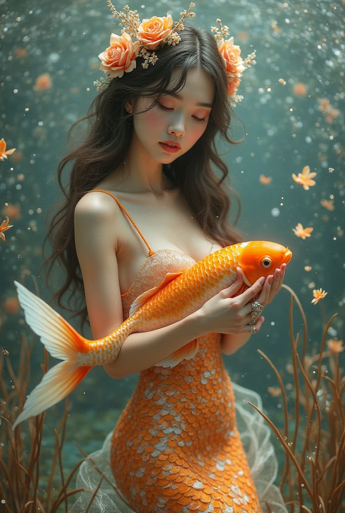 in semi-transparent translucent white-orange koi-carp pulling,  detailed background, <lora:- SDXL - vanta-black_contrast_V3.0:0.2>,   <lora:- SDXL - covered_in_stuff_V1.0:1>