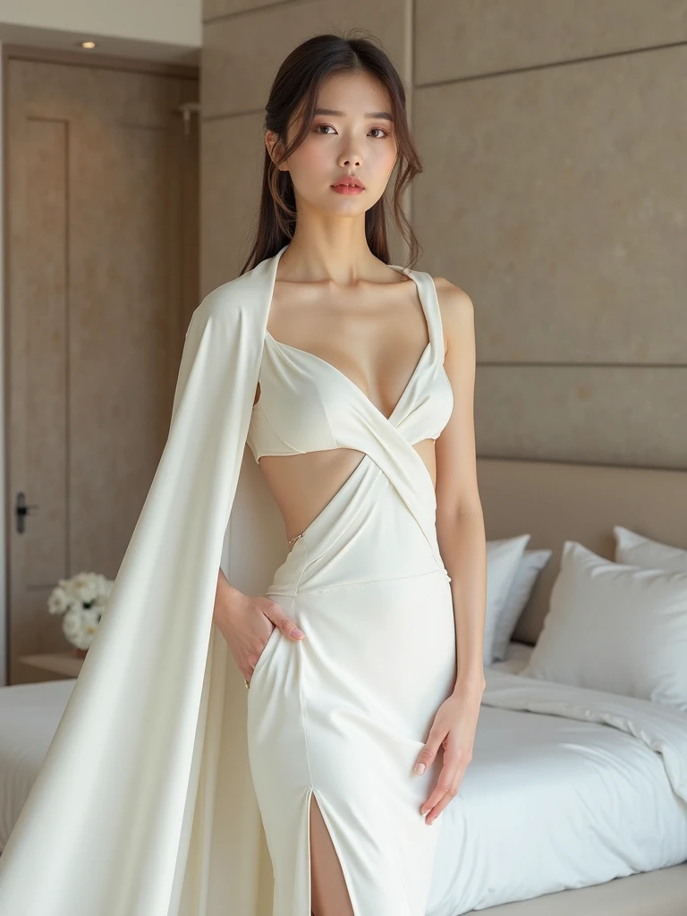 1girl,  (full body:0.5),night sky,cliff,starry sky,grass,tree,branch, ( twilight:1.25), solo, (realistic detailed, natural skin texture), intricate details, highly detailed, hyper-realistic,  shiny skin, shiny hair,
(looking at viewer,( parted lips)), pink lips, sad smile, face highly detailed,
intricate details,highly detailed,shiny hair,shiny skin,8k resolution, ((white bride veil:1.4)), lovely eyes, (bare breasts:1.4), (mega breasts:1.3), 16 years old, even teeth, single, petite, hair fluttering in the wind, tulle, long legs, slightly open legs, buttocks, blush, shy, collarbone, abs, double weave, big, Japan woman, beautiful and delicate face, fair skin, real skin, (detail face), gooe, pores, super high resolution, 8k, Parameters top quality, masterpiece, ultra high resolution, (real 2.0), detail, skin details, ultra micro bikini, brunette straight hair, beautiful eyes, slim, fashion, girlfriend, beautiful, beautiful, studio lighting, (white Sexy Lingerie:1.8), (Lingerie:1.8), (nightgown:1.8), (knickers:1.8), (nightie:1.8), (nightdress:1.8), (tight clothes:1.3),( light clothes:1.3), (negligee:1.8), (garter bell:1.8), (camisole:1.8), (chemise:1.8), (bridal lingerie:1.8), (babydoll:1.8), (transparent clothes:1.5), (lace bra:1.5), (underboob:1.2), (sideboob:1.3),(innerboob:1.4) mature, embarrassing, hands in hair, low-angle shot, single, 1 girl alone, nurse, smooth translucent white skin, translucent body, photorealistic perfect body , transparent body, realistic shaded perfect body, translucent white skin, shiny white skin, smooth white tight clothes, (wedding dress:1.7), ((stick out one's buttocks:1.35)),((from behind)), (hand holding bunch of white flower), ((nice butt)), (slim body),(perfect body),( gym body)