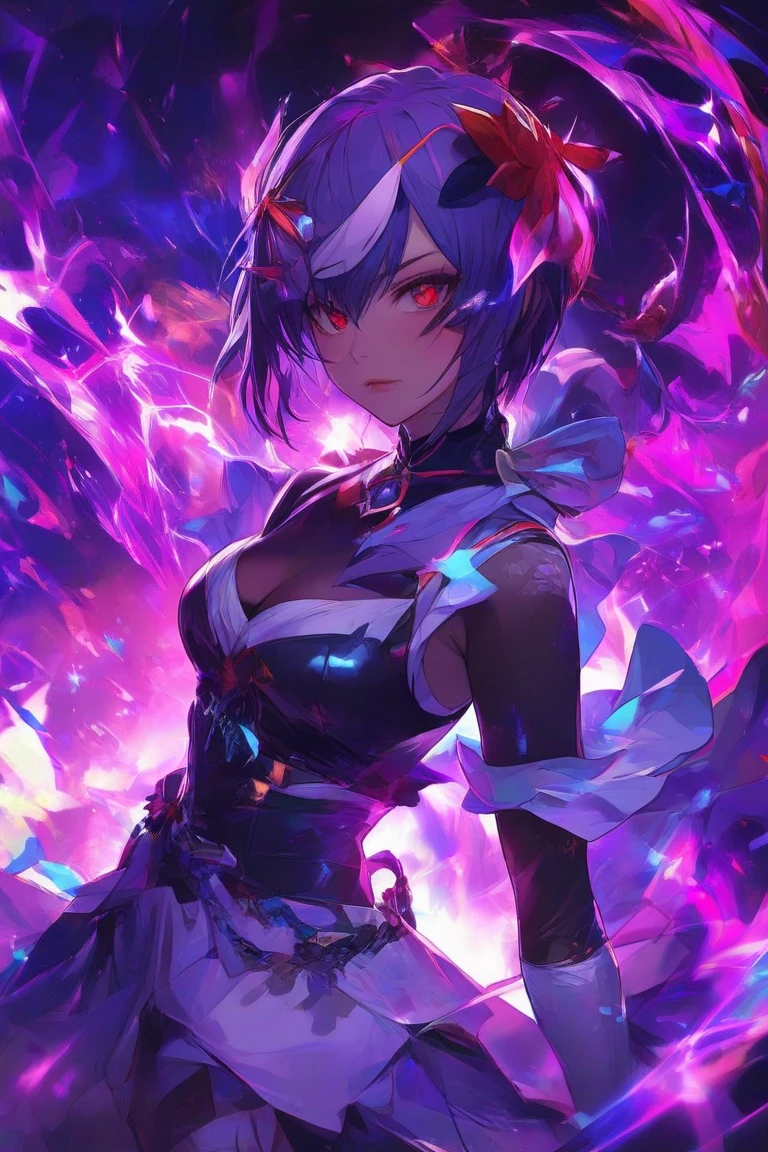(8k, best quality, masterpiece:1.2), ultra-detailed, Masterpiece, realistic lighting,masterpiece, best quality, masterpiece, official art,extremely detailed, 8k wallpaper,beautiful detailed eyes, light on face, 1girl, Seele, full body, red, sickle, outer space, explore <lora:Seele:1>