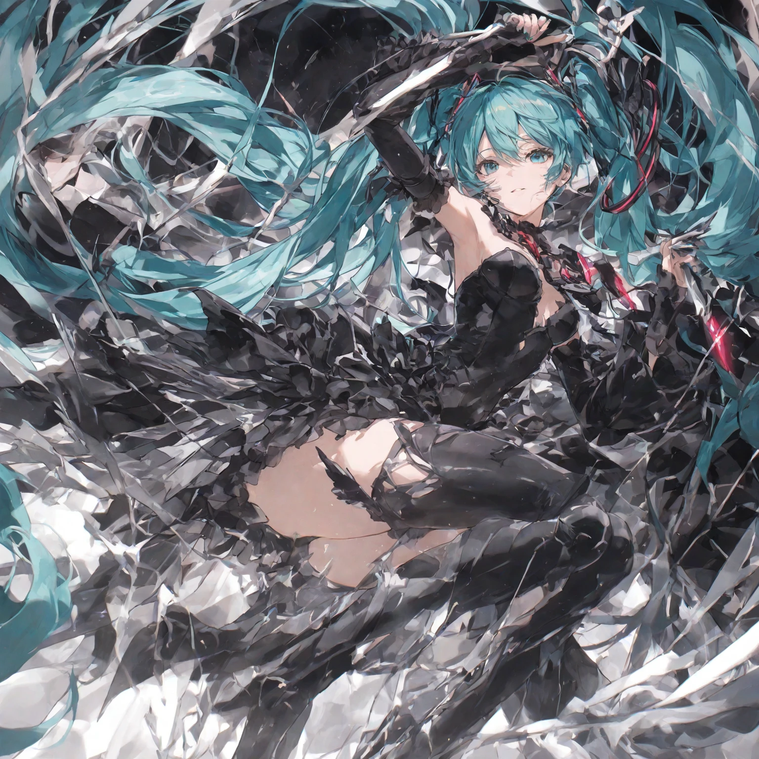 ((masterpiece)),((ultra-detail)),(highest quality), Anime-style detailed plant girl, ink water, deep black color, 1 person, detailed face, (full body), ultra definition painting, dark neon effect, very beautiful, resolution, accurate depiction, near future, detailed eye, dark base color and vivid color scheme, glaring, radiating an ethereal aura, precise background, geometry gaku tattoo, cinematic, cyberpunk, elaborate, metallic tone, glossy, high lights, precise structure, kick, show off underwear,