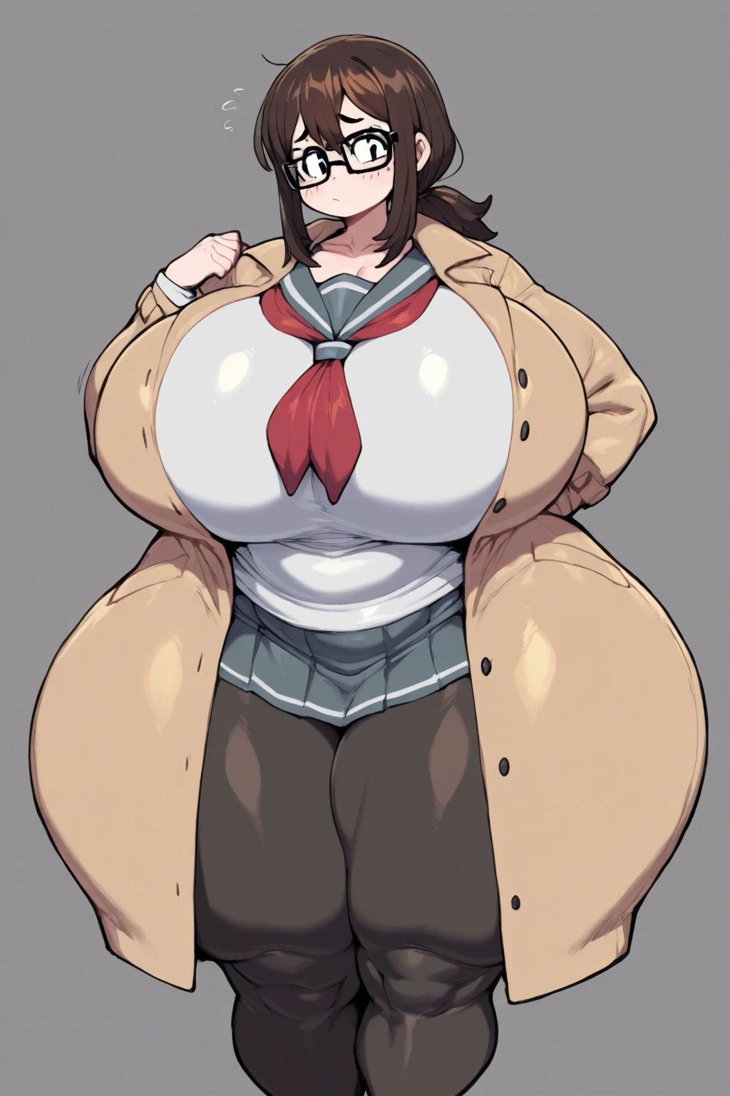 ((Huge boobs)),big ass,((wide hips)),((white girl)),((brown long hair)),((brown eyes)),((braids hair)),((thicc thights)),((glasses)),milf,((white tshirt)),((long black jean)),white shoes,((white doctor's coat))