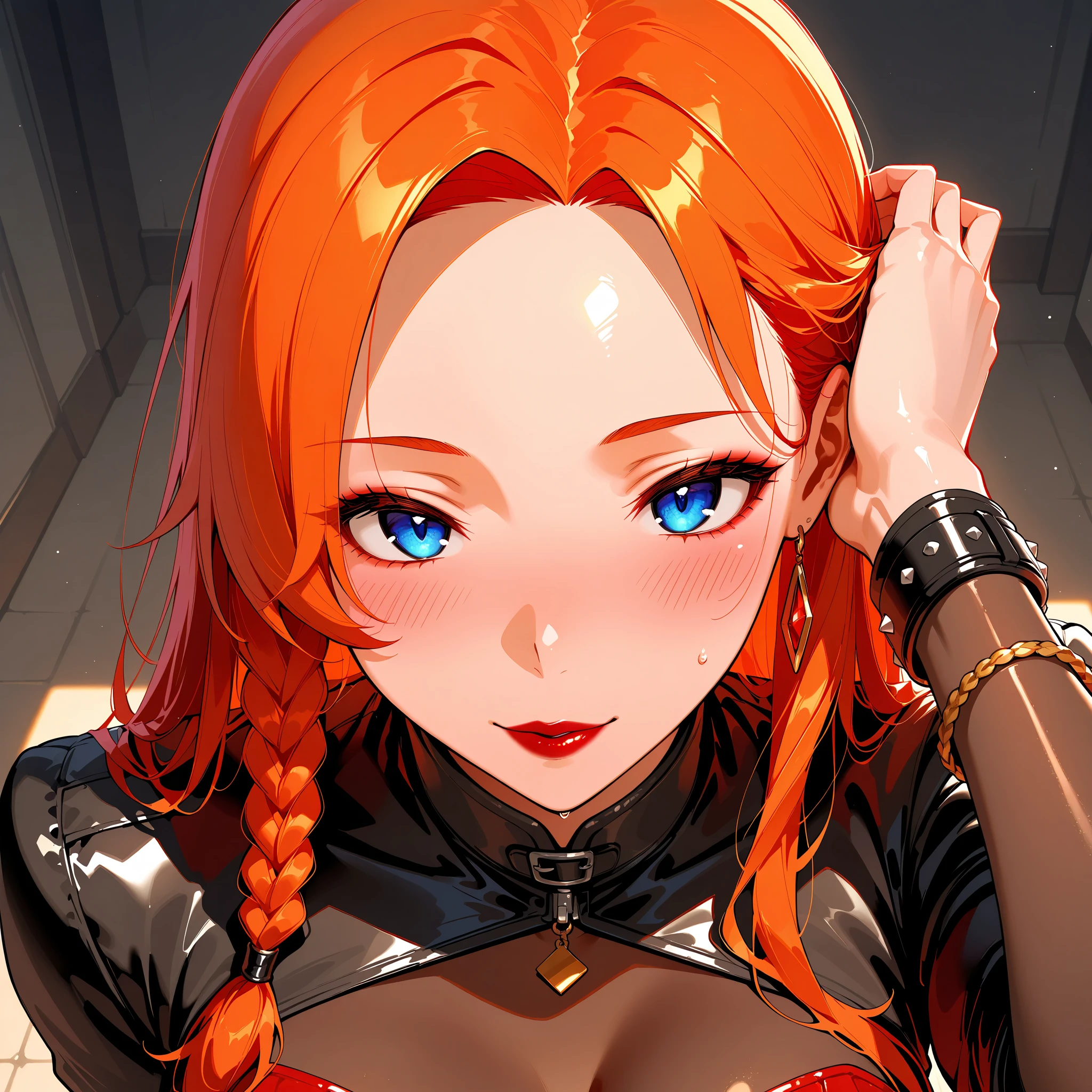 a beautiful detailed portrait of Kushina Uzumaki, extremely detailed facial features, beautiful eyes, lips, nose, long eyelashes, sensual and attractive expression, perfect skin, large breasts, masterpiece, 4k, high quality, realistic, photorealistic
