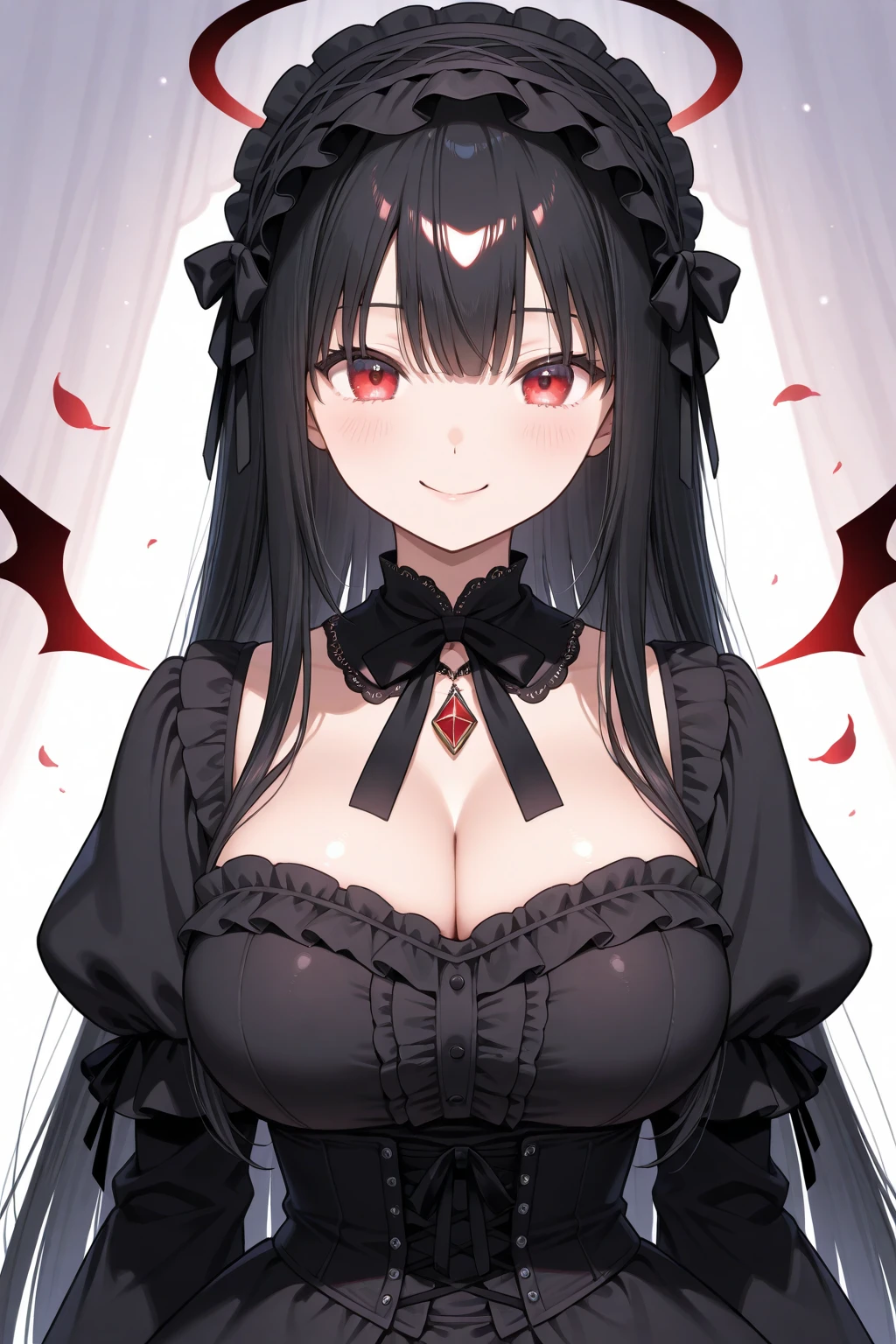 Emo anime vampire girl with black hair
