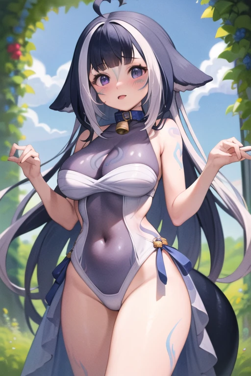 (Highly detailed CG Unity 8K), (best quality)，(Very detailed)，(ultra high resolution), Extremely detailed faces，handcuffs，collar，fox ears，1 female, White cloth gag, , White latex lace bikini, rope, breasts rope, hands back rope, leg rope, thigh rope, bust rope, feet rope, Place your arms behind your waist, tie wrists, ankle, black hair, straight hair, lying on the grass，BDSM,Bright meadow，wilderness，