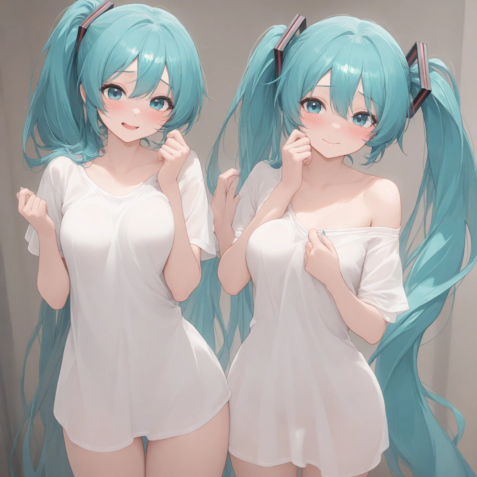 Bulma in full body photo, in shoulder pose, showing her underwear, with raised and round buttocks, smiling at the camera, Changing clothes, in front of a window. High Result, 4k, detailed image