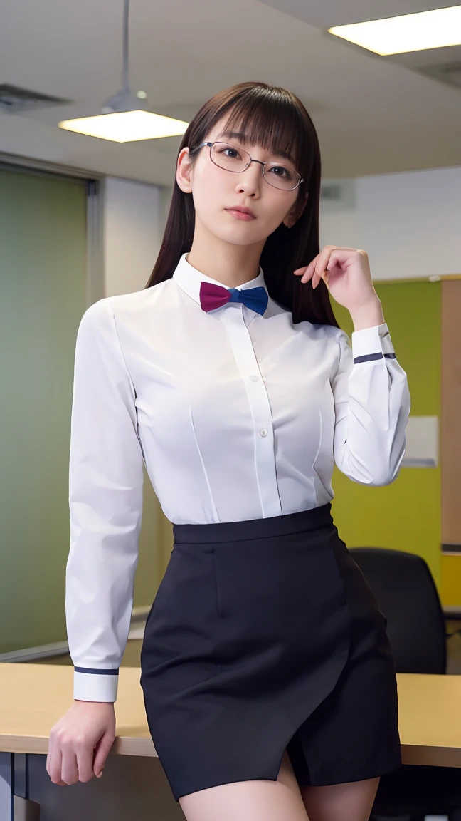 Realistic female college student wearing a skirt and bow tie, (Wearing pantyhose), Sitting on the couch、Japanese Model, (Realistic pantyhose and skirt), Young Sensual Gravure Idol, Laughter、Wearing a mini skirt, (Wearing cute panties)、Young and skinny gravure idol, Japanese Goddess, Young and cute gravure idol, Real young gravure idol, RAW Photos, (8k、Highest quality、masterpiece:1.2)、(Intricate details:1.4)、(Photorealistic:1.4)、Octane Rendering、Complex 3D rendering with ultra-detail, Studio Soft Light, Rim Light, Vivid details, Super Detail, Realistic skin texture, Detailed aspect, Beautiful details in the eyes, Highly detailed CG Unity 16k wallpaper, Makeup, (Detailed Background:1.2), Bare thighs!!!,