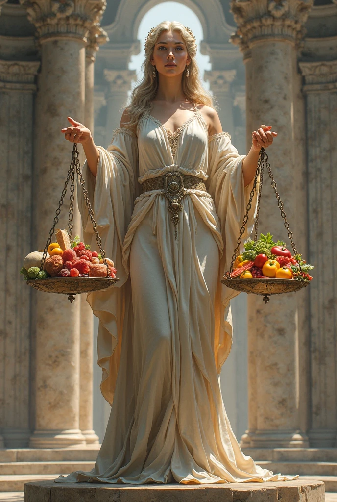 (8k, Highest quality, masterpiece)，Greek Mythology, Fertility Goddess, huge busts, Holding a strawberry in hand, Upper body close-up