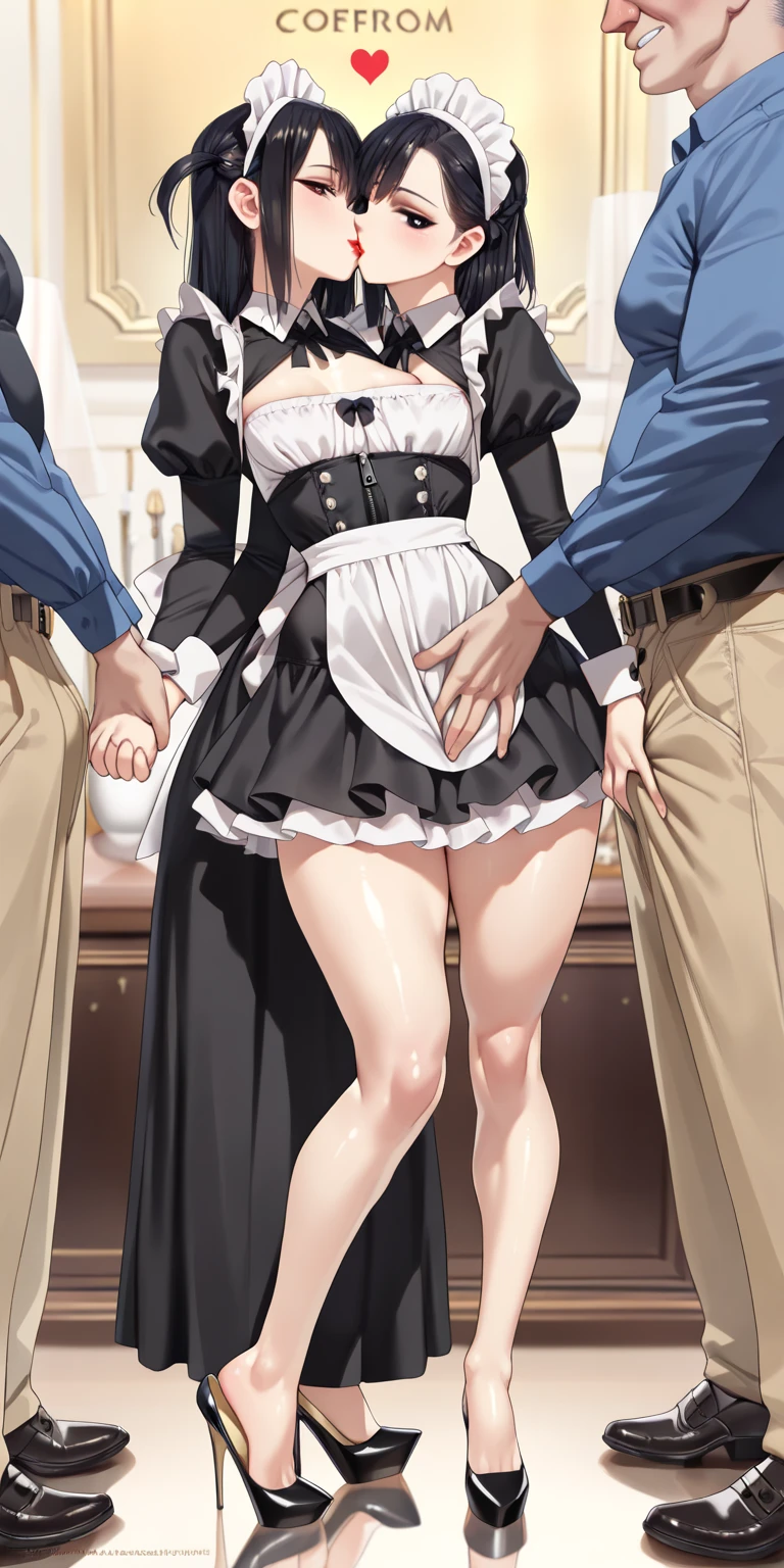 score_9, score_8_up, score_7_up, source_anime, 1girl, 1boy, beatrice \(umineko\), pink bow, choker, castle interior, dress, hair ornament, upper body, penis awe, penis shock, huge penis, dark skinned male, cock ring, measuring, measuring penis, measuring tape