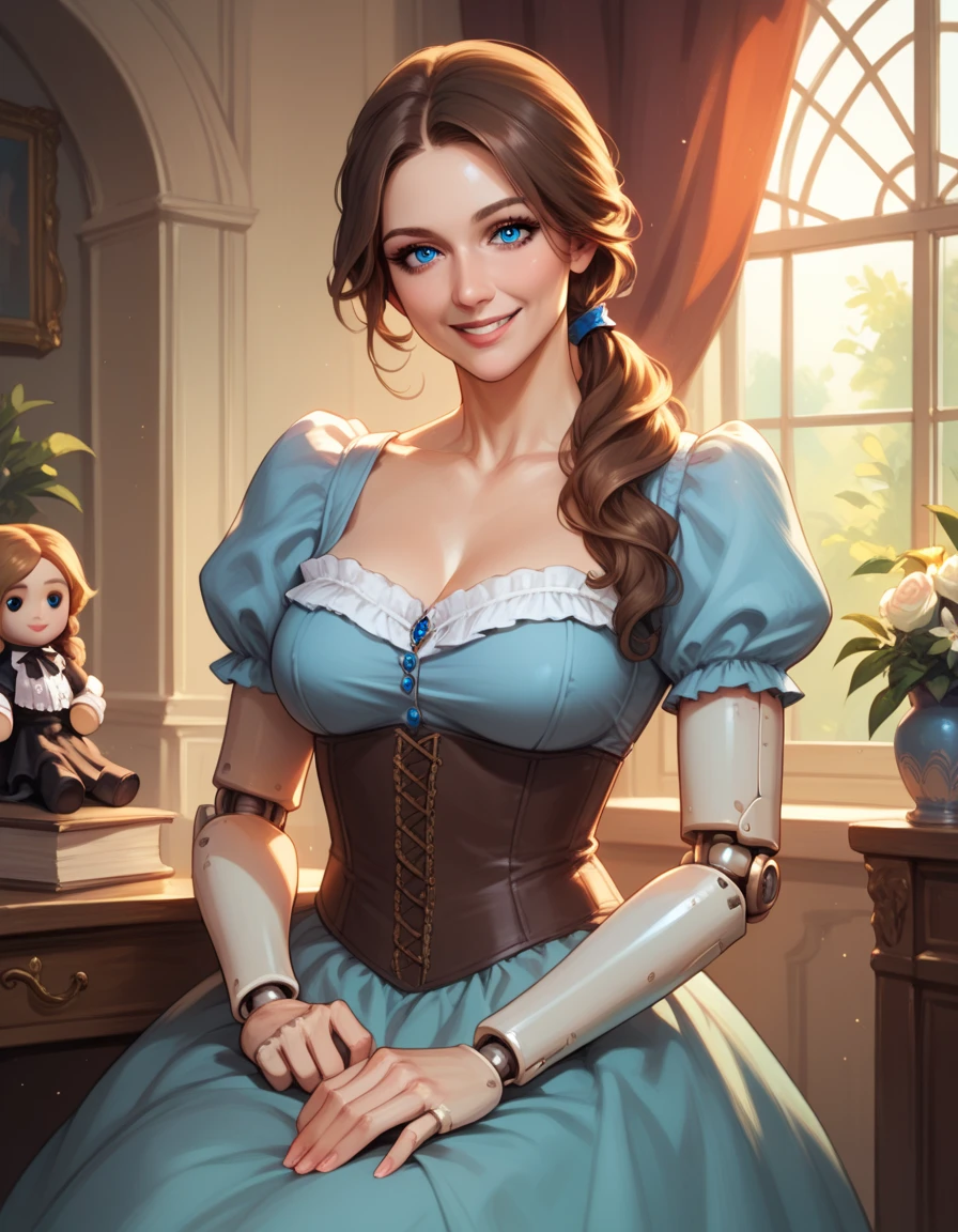 RAW, analog, Nikon Z 85mm, award winning glamour photograph,
16th century 20 year old beautiful Russians woman, wearing dress and tight corset working as a bar wench in a busy medieval tavern, candle lit , petite, small breasts, brown braided hair, innocent blue eyes,
((high detailed skin, skin details)), sharp focus, 8k uhd, dslr, high quality, film grain, russian face