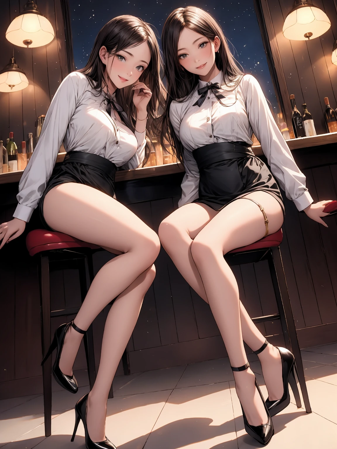 Woman with black hair white lace sitting toilet blush masturbation charming