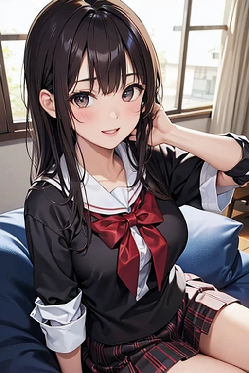 (masterpiece, best quality), nsfw, having sex, anal sex, (legs together:1.2),
(cum in pussy, cum:1.3),
BREAK girl, 15 yo, (loli:1.2), black hair, medium long hair, (straight hair:1.1), (braid:0.8), grey eyes, ultra detailed eyes, (flat chest:1.1), hanging breasts, (tareme:1.3), sleepy, (half closed eyes:1.2), heavy breathing, humid, frown,
BREAK , (white collared shirt:1), long sleeves, red neck ribbon, (unbuttoned cardigan:1), beige cardigan,
BREAK (blue checked skirt:1.1), bare legs,
BREAK bedroom,
anal_hold, legs_together, legs_up, anal, hetero, penis, sex, pussy, open mouth, testicles, ass, solo focus, 1girl, 1boy headback,