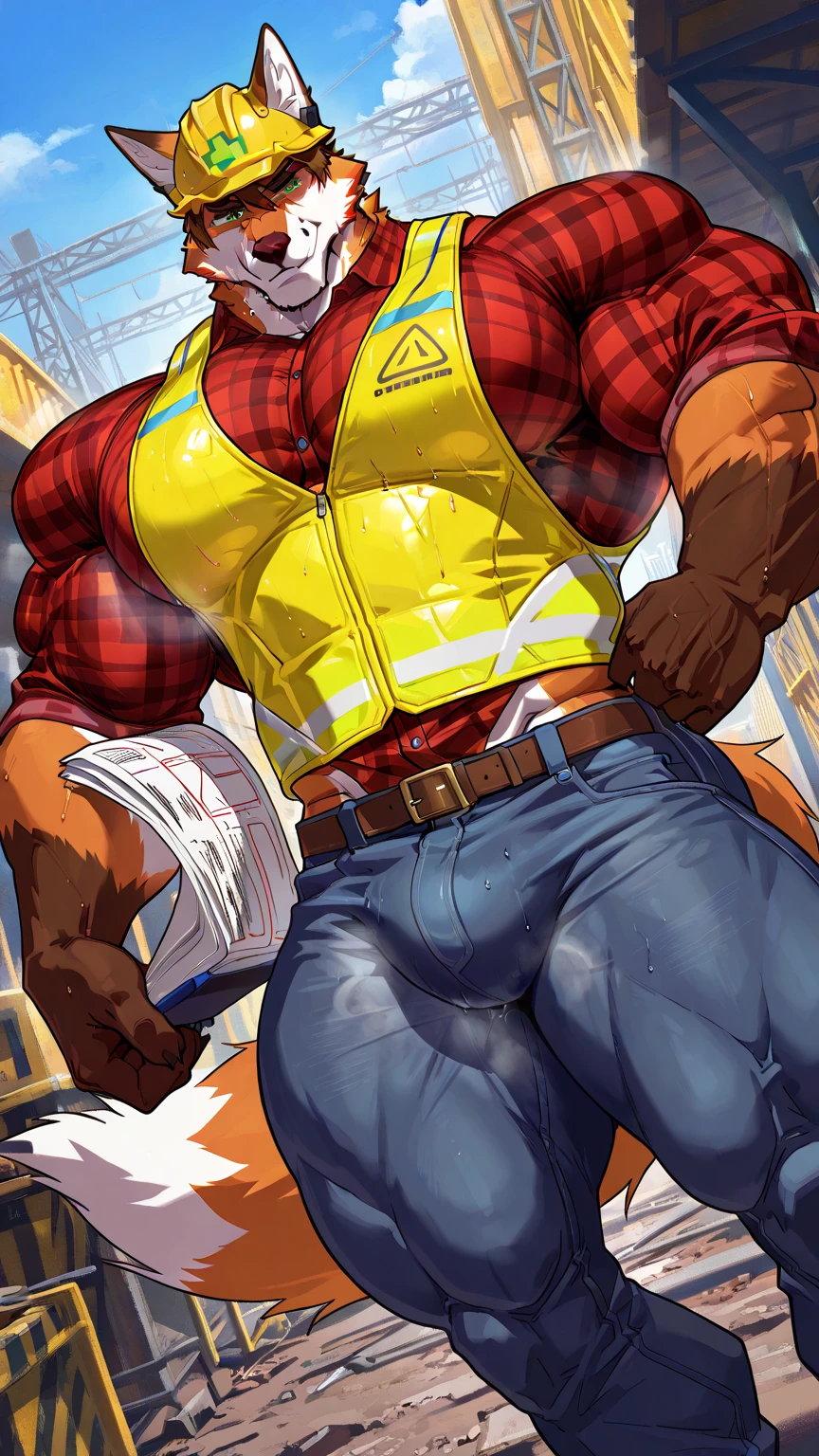 best quality, masterpiece, yaoi, 2 men, handsome man, muscular bodybuilder, mature facial features, ecstatic expression, exaggerated tiny waist, construction safety gear, hardhat, toolbelt, round bubble butt, another man drools as he sucks his penis, fellatio, deepthroat, sloppy, grabs ass firmly, looking directly at each other, perfect fingers, sexy, gay, homoerotic, perfection, no watermark, no logo, no signature