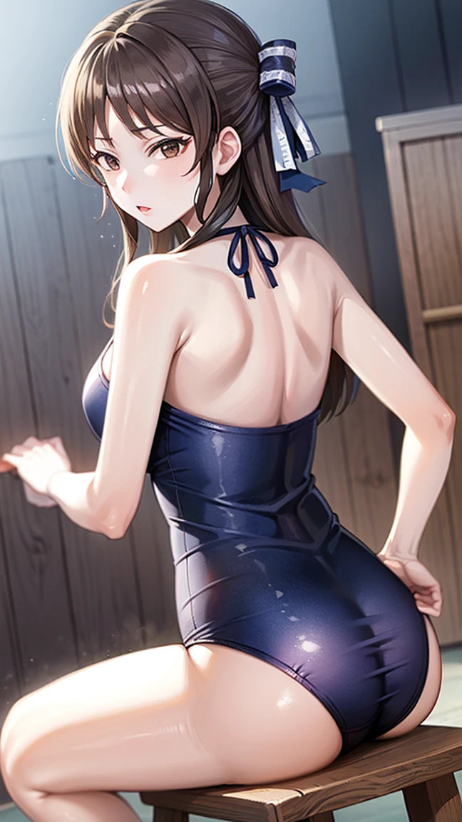 masterpiece, best quality, ultra detailed,,1girl, playboy bunny, leaning forward, put hands hip