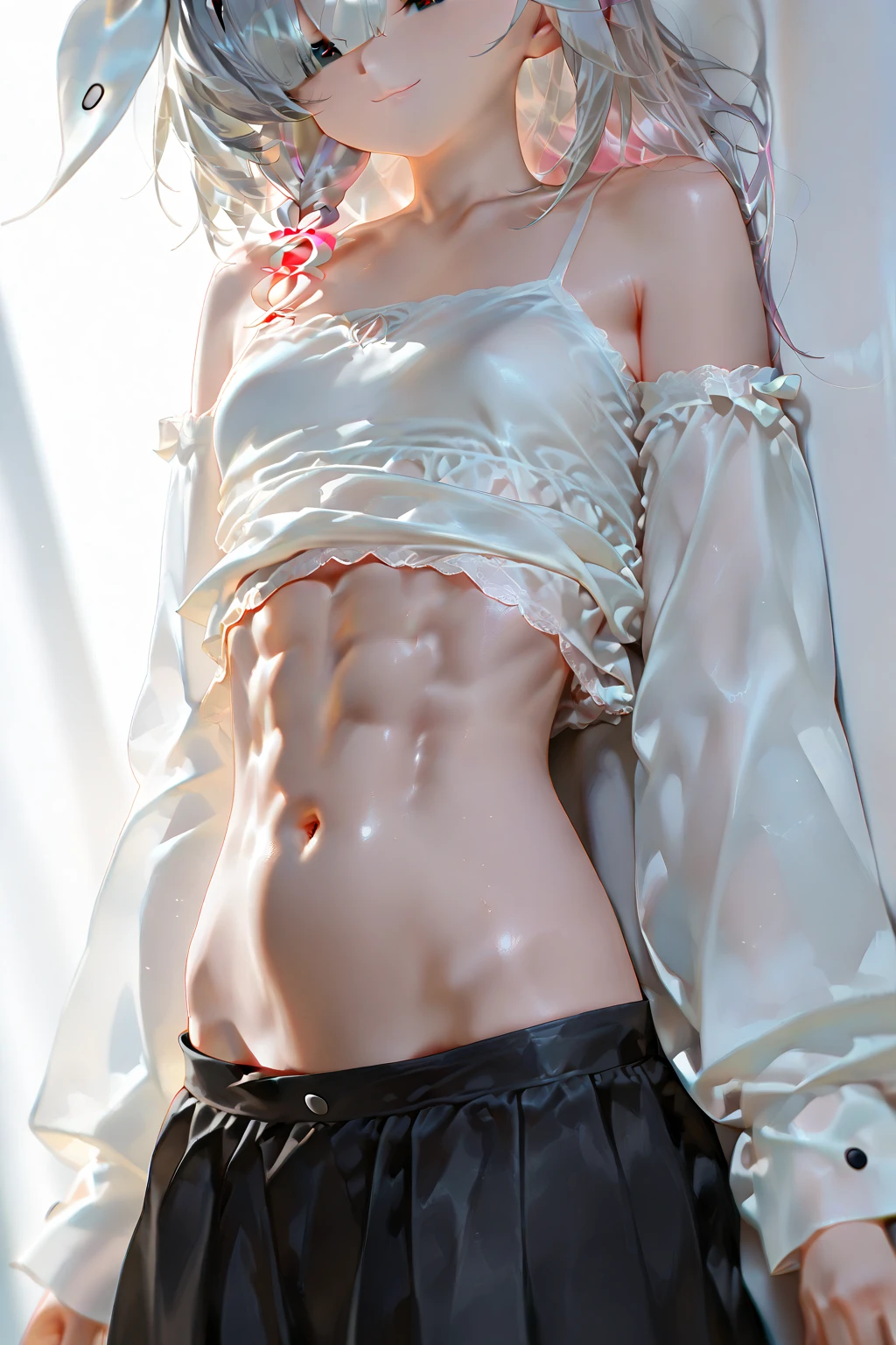((Best Quality)),NSFW,((Photorealistic)),((Absurd resolution,Ultra High Resolution,Highly detailed)),1woman,mature woman,((Japanese)),((beautiful)),(pretty face),(lace lingerie),(model pose),(panty bulge),(erection under clothes),(Armpit hair:1.3),(Open mouth:1.4),(cry:1.3),(Brown eyes:1.2),(Beautiful detailed eyes),(wet skin:1.2),(wet hair),(wet:1.2),Thick eyebrows,droopy eyes,straight eyebrows,low eyebrows,Large iris,(Narrow face:1.2),(thick lips:1.2),(Glossy lips),(lip stick),((blush)),(young),(Tall body:1.2),(slender),((curvy hips)),((round hip)),((wide forehead)),((Pulled back hair)),braid,Perfect Anatomy,(flat chest:1.35),Black medium hair,(Straight hair),(muscular),(Highly detailed face)