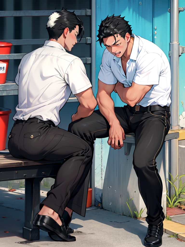 (muste piece, best quality),man1:boy1,multiple boys,gaysex,1boy,1man,gaysex,1boy:18-year-old boy 1man:変質者達に大広間でrapeされている,world of men only、copulation,slave,short black hair,black eyes,handsome like a model,jockstrap,sweat vapor,crying face,a reluctant face,crying face,fierce resistance,both hands are tied behind the back,Being tied up in a tortoiseshell knot with rope,What BDSM looks like,spread legs,first round,rope,chain,reality,rape現場,Pervert's erect penis inserted into boy's anus,piston dildo machine、copulation,The boy has a rope tied around the base of his penis to prevent him from ejaculating.,I can't ejaculate and I'm in agony,Anal sex between pervert and boy,rape,rape正確な人体描写,detailed
