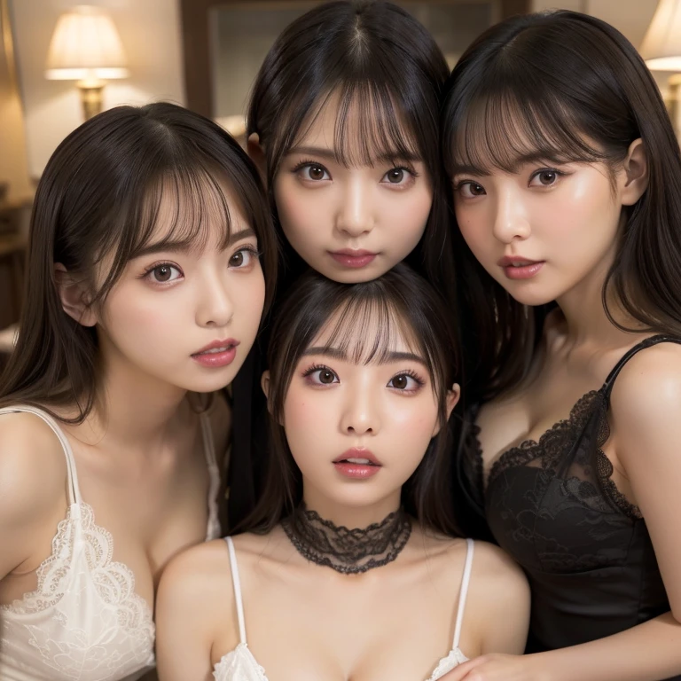 Lesbian Orgy, (multiple girls:1.3), (extremely large amount of cum everywhere:1.4)