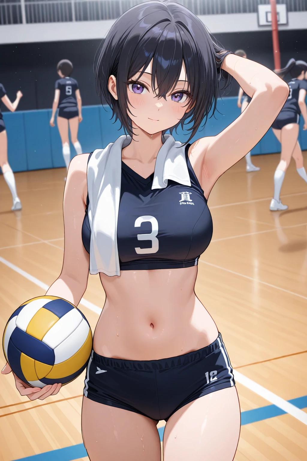 13 year old girl ,Playing volleyball,medium breasts,sexy