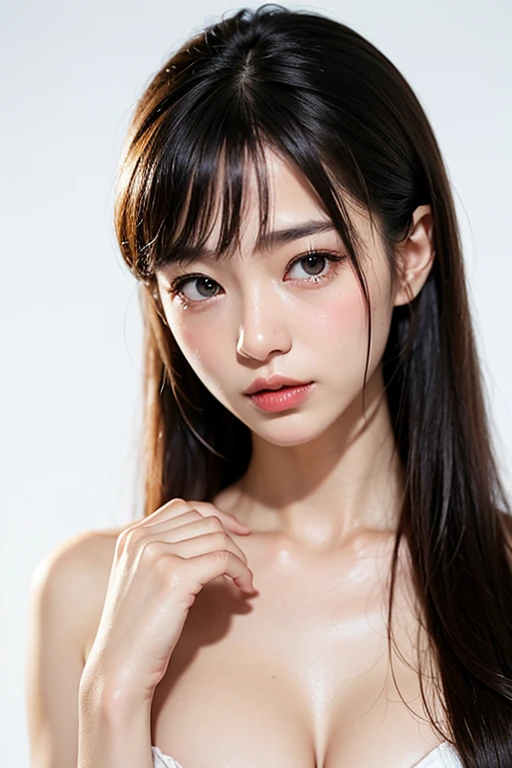 服からこぼれ落ちそうなほどLarge Breasts、First Person View(((Black Background))), (masterpiece:1.3), High resolution, Very detailed, Very detailedな CG Unity 8k 壁紙, Realistic, photo-Realistic, RAW Photos, Beautifully detailed face, Pale skin, Realistic glistening skin, Detailed cloth texture, Detailed hair texture, Perfect body, Beautiful Face, Accurate, Anatomically correct, Highly detailed face そして skin texture, Natural neck length, (Beautiful Hそしてs), (Fair skin:1.2),Super big breasts、Huge Breasts、Large Breasts、Cleavage、Sexy thighs、Purple bra、Purple Panties、Lace underwear